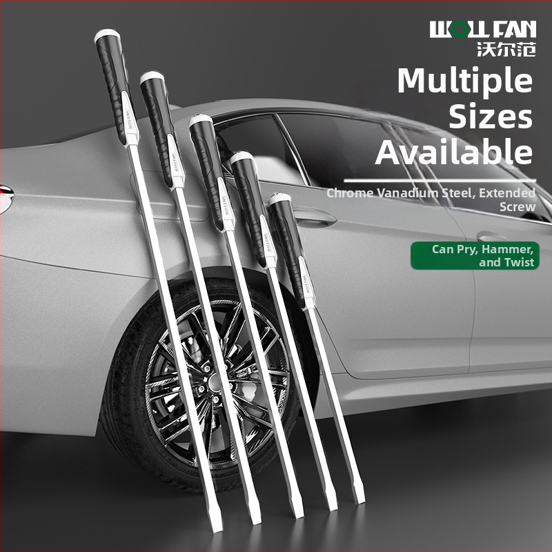 Priemyselnej úrovne extradlhá plochá skrutkovač‑kladivo, Cr-V oceľ, neizolovaný, nie magnetický, rukoväť z lepiaceho materiálu