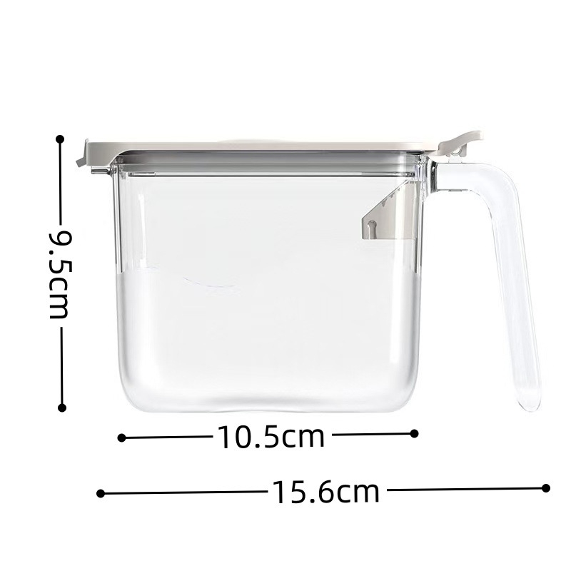 Hisuhito borcan japonez pentru condimente, etanș la umiditate, transparent cu mâner, din plastic, pentru condimente solide