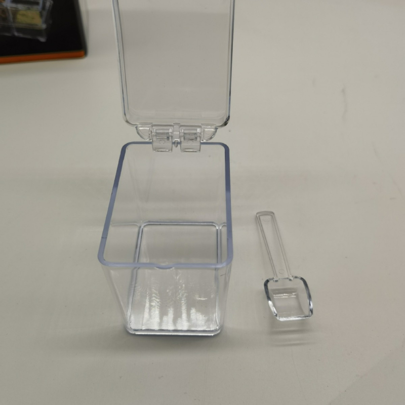 Plastična kutija za začine za čvrste začine, moderan minimalistički dizajn, ispisano logo