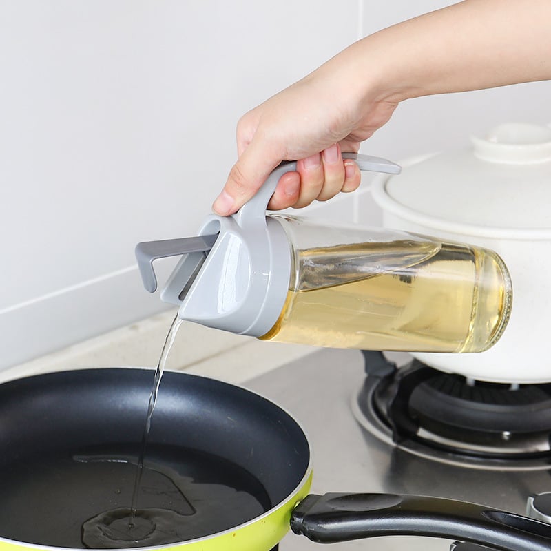 Sticlă din sticlă pentru ulei cu deschidere/închidere automată, bucătărie, pentru ulei și oțet