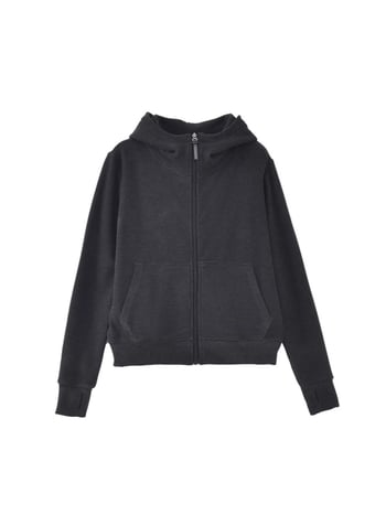 Hanorac cu glugă Derong din amestec acrilic-modal, model 3D, croială lejeră, fermoar, pentru femei