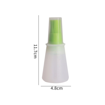 Sticlă pentru ulei comestibil cu capac și pensulă din silicon; dozator integrat de sos de soia; construcție din plastic; personalizabil