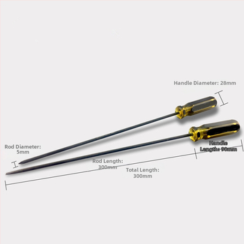 Skrutkovač na šijací stroj, magnetický, CR-V chróm-vanádová oceľ, PVC rukoväť, plochá a krížová hlava