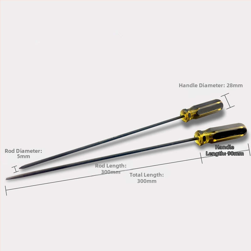 Skrutkovač na šijací stroj, magnetický, CR-V chróm-vanádová oceľ, PVC rukoväť, plochá a krížová hlava