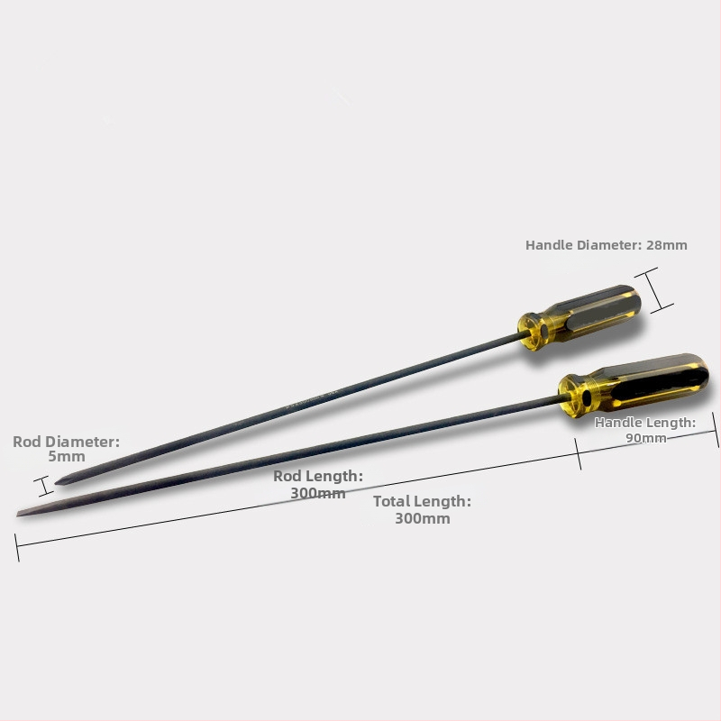 Skrutkovač na šijací stroj, magnetický, CR-V chróm-vanádová oceľ, PVC rukoväť, plochá a krížová hlava