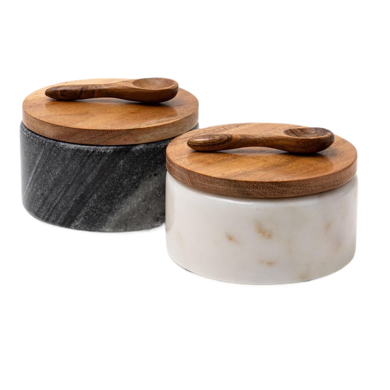 Recipient din marmură pentru condimente, cu capac, stil Nordic, etanș la umezeală, potrivit pentru condimente solide
