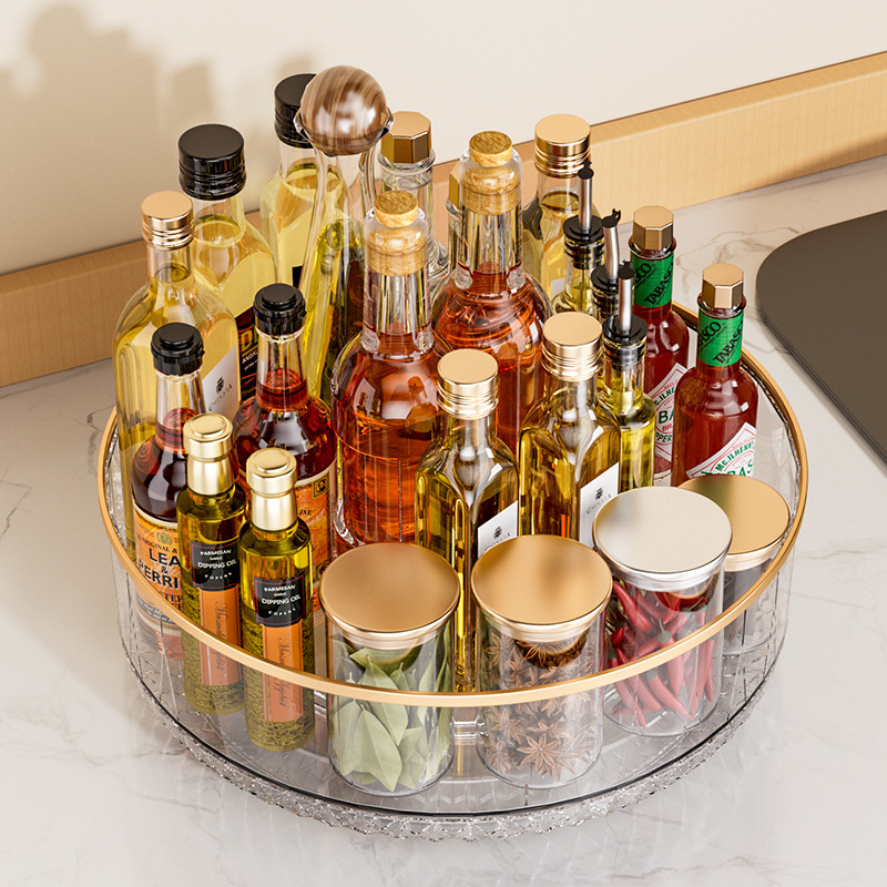 Suport rotativ pentru condimente, din plastic, stil nordic, multifuncțional, fără montaj
