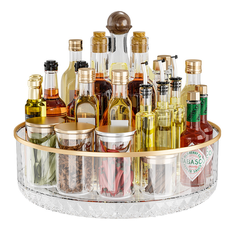 Suport rotativ pentru condimente, din plastic, stil nordic, multifuncțional, fără montaj