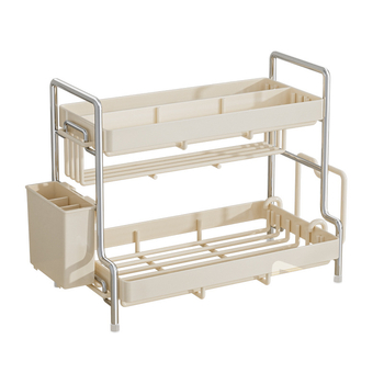 Μεταλλικός πάγκος αποθήκευσης μπαχαρικών με θήκη για ξυλάκια και μαχαίρια, πολλαπλών επιπέδων, χωρίς οπές, μοντέρνο μινιμαλιστικό σχέδιο