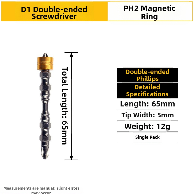 PH2 kereszthorny bitek dupla mágnesgyűrűvel, S2 szerszámacél, 65 mm és 110 mm hosszú nyakakkal