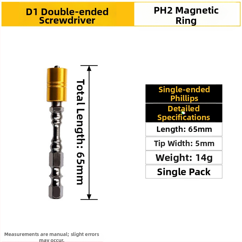 PH2 kereszthorny bitek dupla mágnesgyűrűvel, S2 szerszámacél, 65 mm és 110 mm hosszú nyakakkal