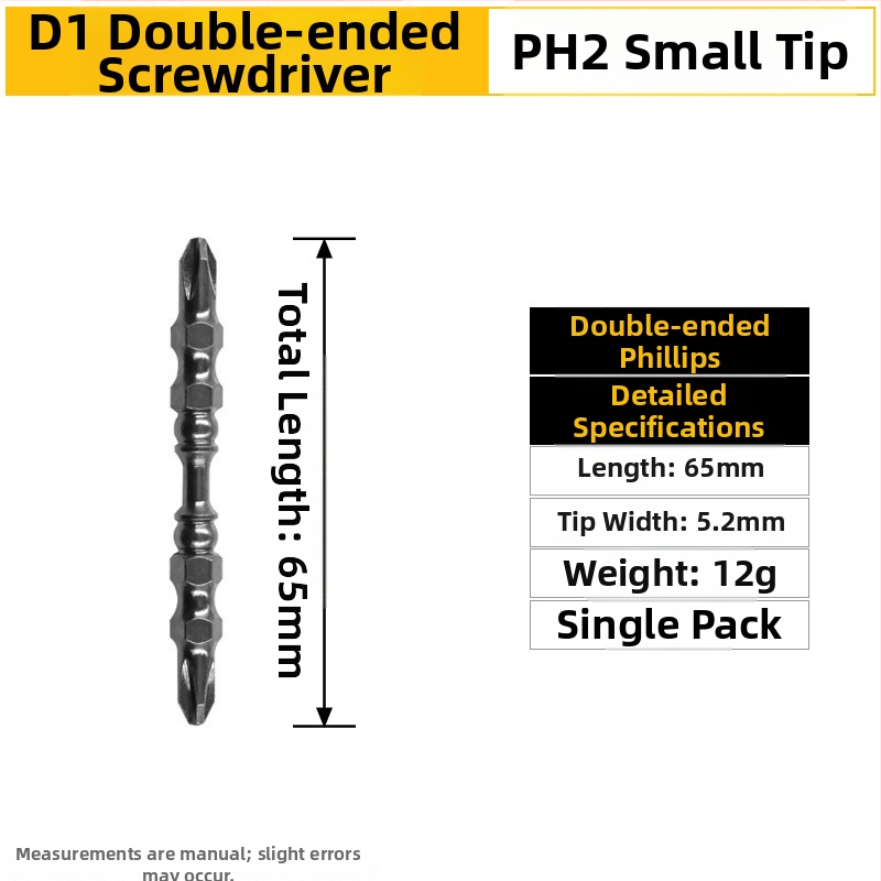 PH2 kereszthorny bitek dupla mágnesgyűrűvel, S2 szerszámacél, 65 mm és 110 mm hosszú nyakakkal