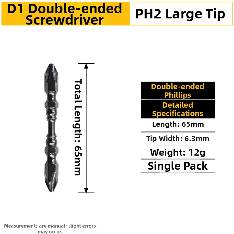 PH2 kereszthorny bitek dupla mágnesgyűrűvel, S2 szerszámacél, 65 mm és 110 mm hosszú nyakakkal