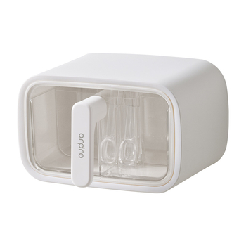 Falra szerelhető fűszertároló doboz, zárható, nedvességálló, integrált több rekesz a szilárd fűszerekhez, műanyag, testreszabható