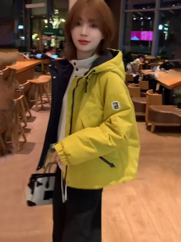 Jachetă pentru femei cu căptușeală de fleece, groasă, cu glugă, fermoar, croială lejeră – Iarna 2025