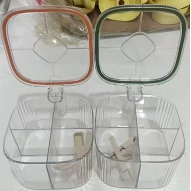 Set kutije za začine s četiri odjeljka, bočicama soli i MSG, plastična kuhinjska posuda i solnička