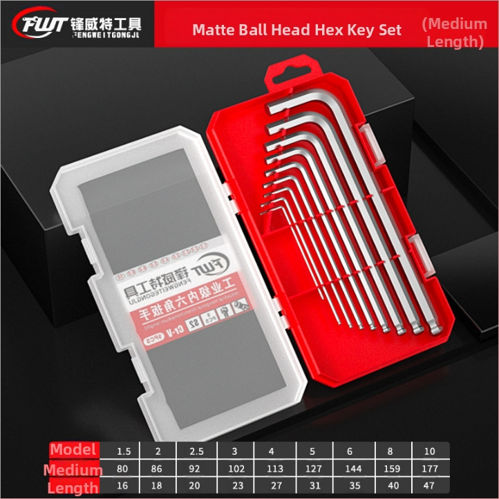 Sada vnútorných šesťhranných kľúčov, chróm-vanádiová oceľ Cr_V