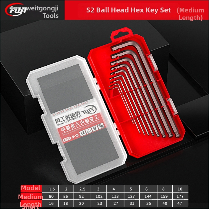 Sada vnútorných šesťhranných kľúčov, chróm-vanádiová oceľ Cr_V