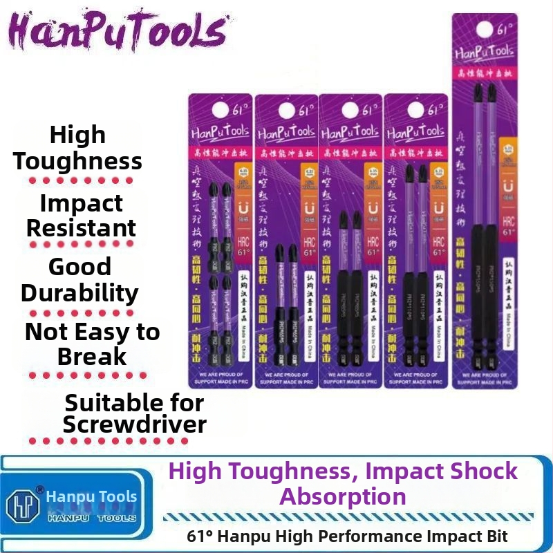 Nb-S2 krížový bit do skrutkovača, uhol 61°, nárazuvzdorný, magnetický