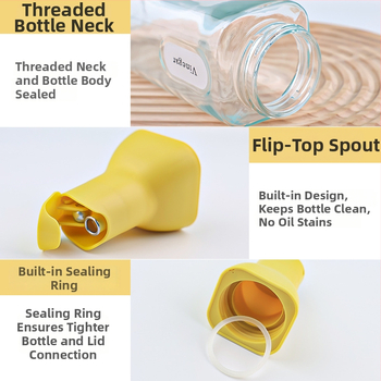 Sticlă de ulei din sticlă cu pulverizator acționat prin apăsare și deschidere/închidere automată. Potrivit pentru ulei, sos de soia și oțet. Material: sticlă; Brand: Dashun glass; Personalizare logo disponibil; Stil: modern minimalist.