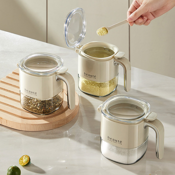 Set sticle de condimente din sticlă cu recipient etanș pentru ulei – condimente solide; lansare în 2023; stil luxos; calitate superioară