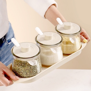 Set borcane de condimente din sticlă cu capac – 24 stiluri, pentru bucătărie, design minimalist modern