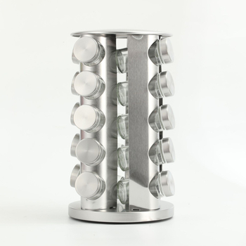 Suport rotativ pentru condimente - din oțel inoxidabil, design modern și simplu (Brand: Yijie, Material: Oțel inoxidabil, Funcție: Rotativ)
