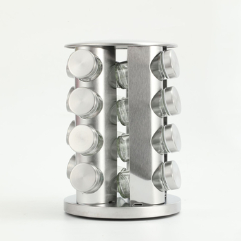 Suport rotativ pentru condimente - din oțel inoxidabil, design modern și simplu (Brand: Yijie, Material: Oțel inoxidabil, Funcție: Rotativ)