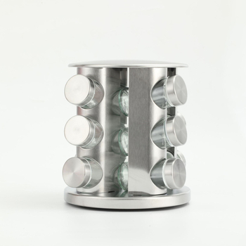 Suport rotativ pentru condimente - din oțel inoxidabil, design modern și simplu (Brand: Yijie, Material: Oțel inoxidabil, Funcție: Rotativ)