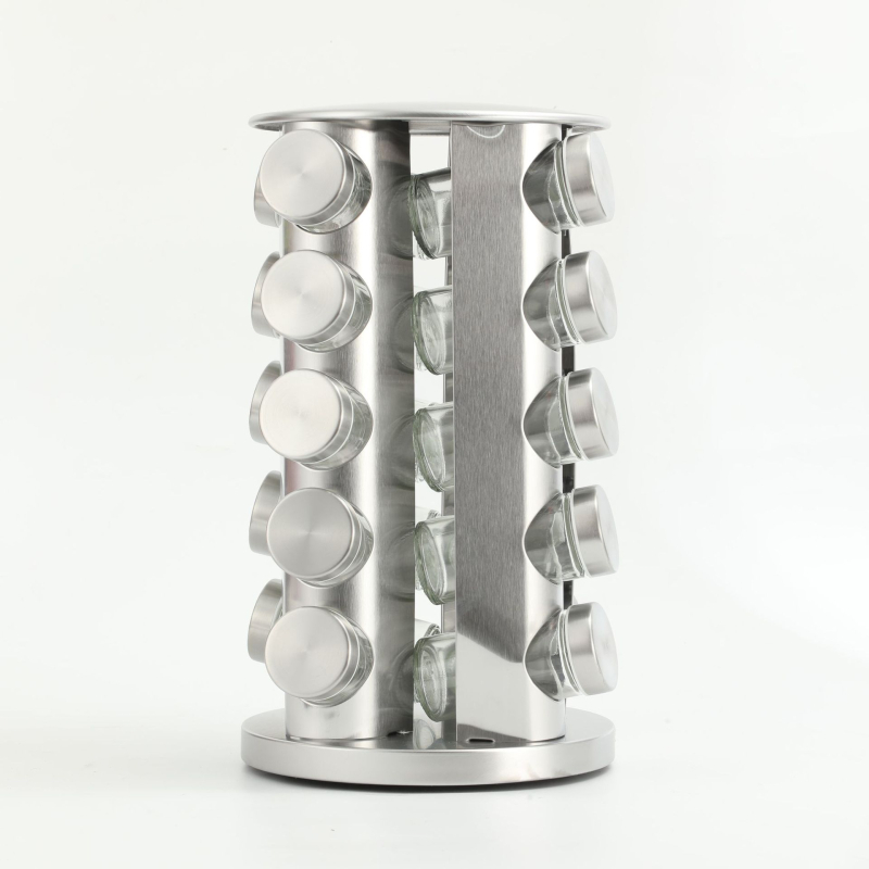 Suport rotativ pentru condimente - din oțel inoxidabil, design modern și simplu (Brand: Yijie, Material: Oțel inoxidabil, Funcție: Rotativ)