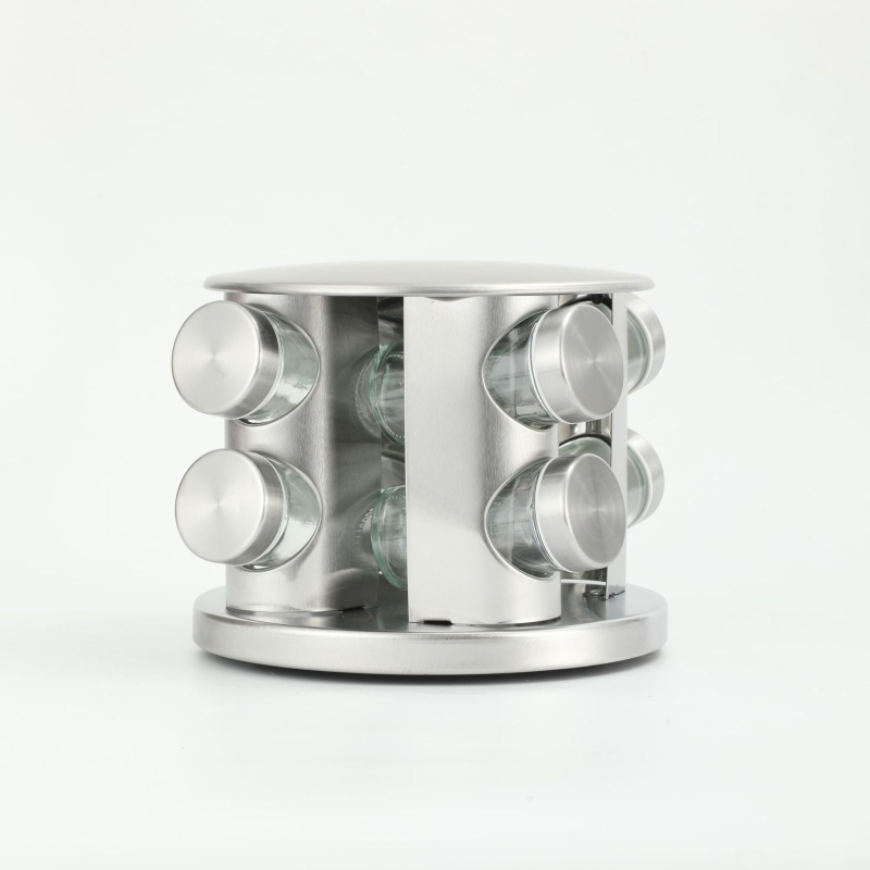 Suport rotativ pentru condimente - din oțel inoxidabil, design modern și simplu (Brand: Yijie, Material: Oțel inoxidabil, Funcție: Rotativ)