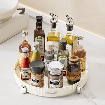 Raft de bucătărie din plastic, multietajat, rotativ, pentru podea