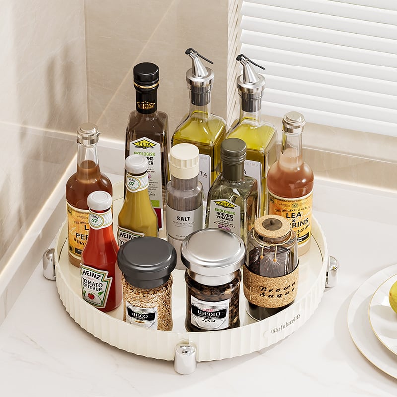 Raft de bucătărie din plastic, multietajat, rotativ, pentru podea