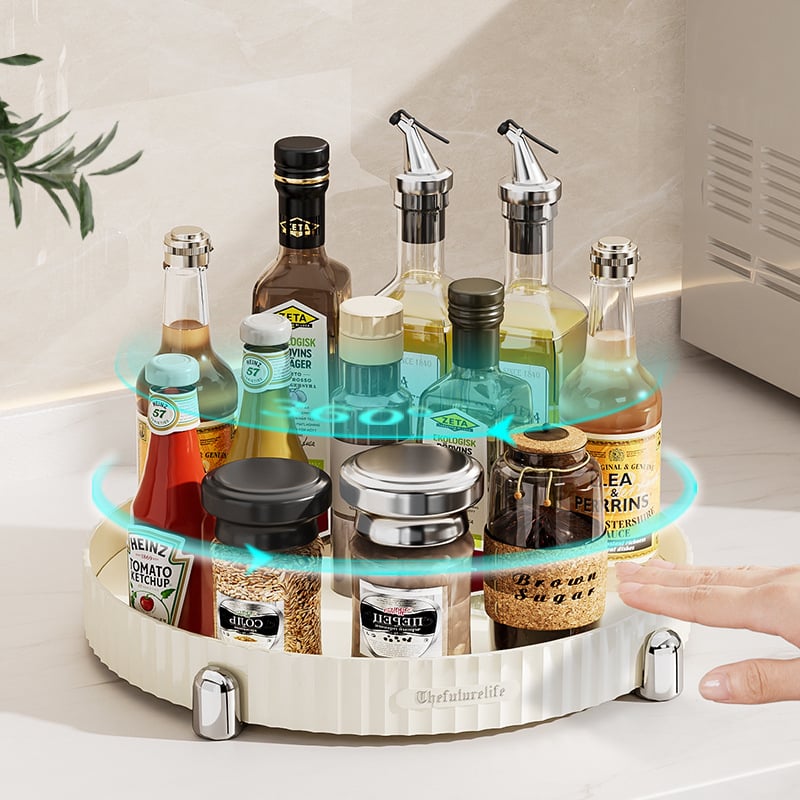 Raft de bucătărie din plastic, multietajat, rotativ, pentru podea