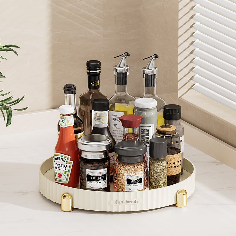 Raft de bucătărie din plastic, multietajat, rotativ, pentru podea