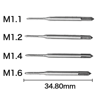 Set mic pentru filetare cu tapuri și matrițe, unealtă manuală, metric, M1–M1.6, 10 piese