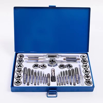 Set pentru filetare Tap and Die, din bearing steel alloy, cu taps și dies, tapping pin inclus