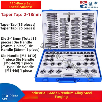 Sada Tap a Die, materiál: bearing steel alloy, obsahuje taps a dies, tapping pin