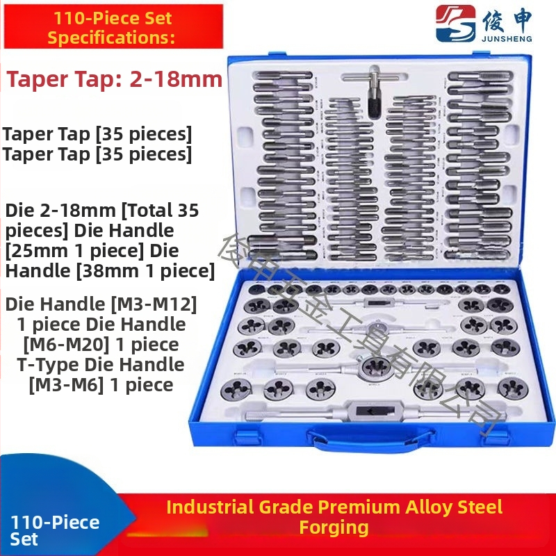 Sada Tap a Die, materiál: bearing steel alloy, obsahuje taps a dies, tapping pin