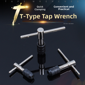 T tvar pre závitovanie s ručným závitovačom, skľučovadlo na závity, kužeľová doska s ozubeniami, 6 dielov