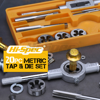 Hi-Spec 20-dijelni metrički set za navoj, ručni alat za rezanje navoja, ključ, tap ključ, fini navoj