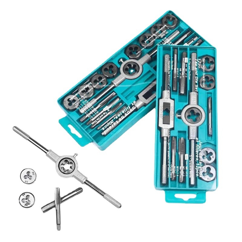 Menetkészlet Tap Die, 12 vagy 20 darab, 45# acél, ruichi márka, tömeg 0,42–0,52 kg
