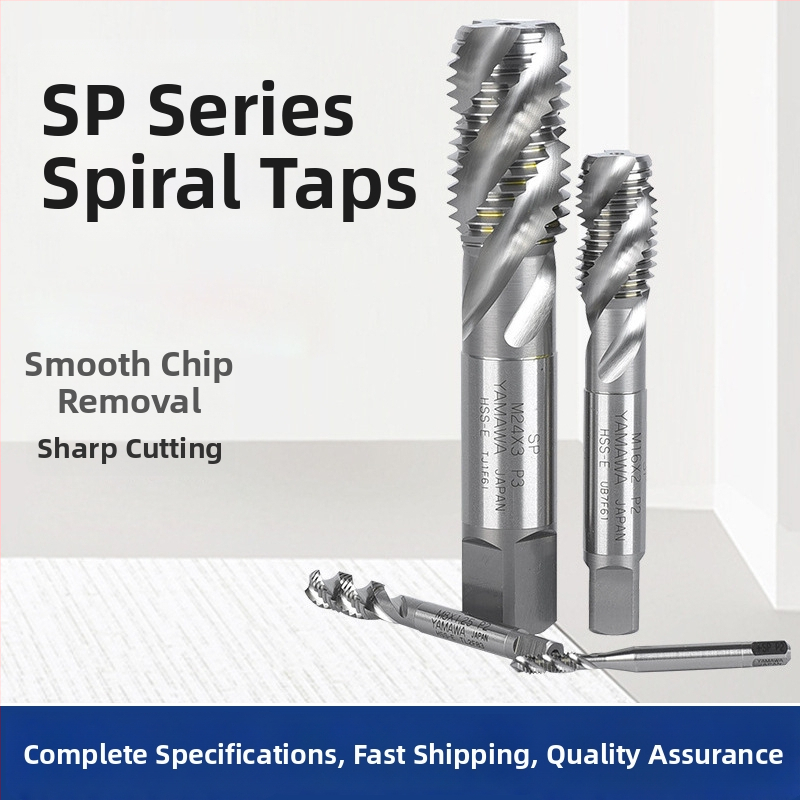 Yamawa Set pentru filetare pe mașini | oțel rapid cu cobalt; canelură spirală dreaptă; pentru găurire și filetare