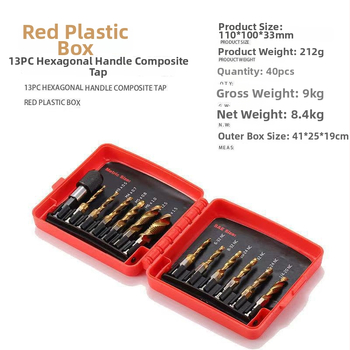 13-dielna sada vrták a závitovačov s hexagonálnym hriadeľom, rýchlorezová oceľ, plastové puzdro