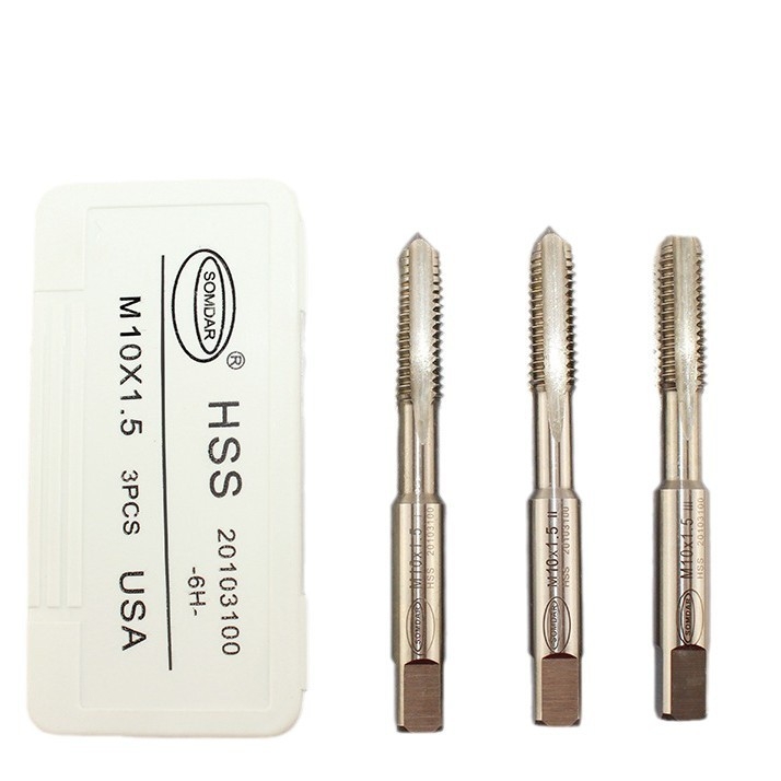 SOMDAR három darabos kézi menetkészlet, gyorsacélból, rozsdamentes acélhoz