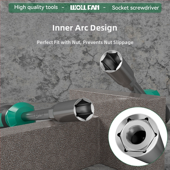 Set hex socket skrutkovač Walfan s predĺženými zásuvkami a kľúčmi – chróm-vanádová oceľ, 0,3 kg, kompletná súprava, zahrnuté matice zásuvky