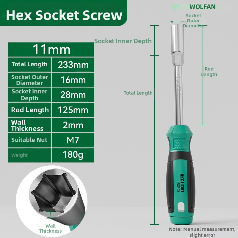 Set hex socket skrutkovač Walfan s predĺženými zásuvkami a kľúčmi – chróm-vanádová oceľ, 0,3 kg, kompletná súprava, zahrnuté matice zásuvky