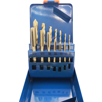 Tapus 14-darabos menetfúró készlet, HSS és ötvözött acélból
