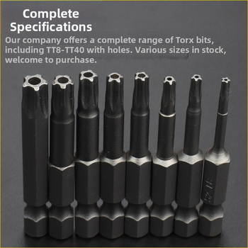 Magnetický bit do skrutkovača, S2 zliatina ocele, hlava Plum Blossom, 3-10 mm, TT8-TT40