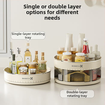 360° otáčajúci stojan na korenie pre stolné použitie, s dvomi úrovňami, z plastu